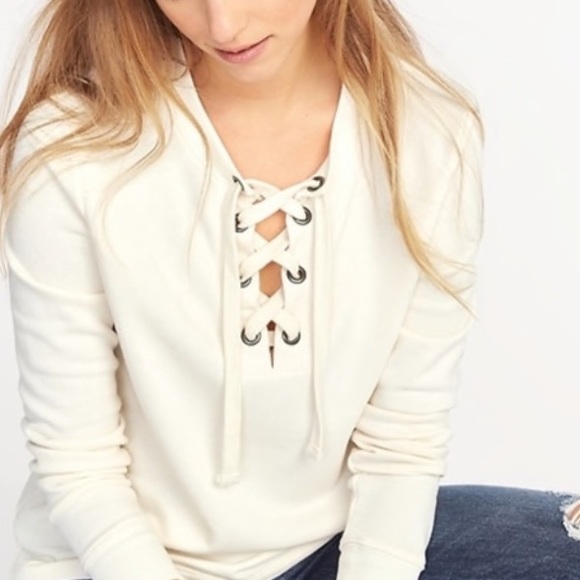 Old Navy Tops - Old Navy Lace Up Sweater